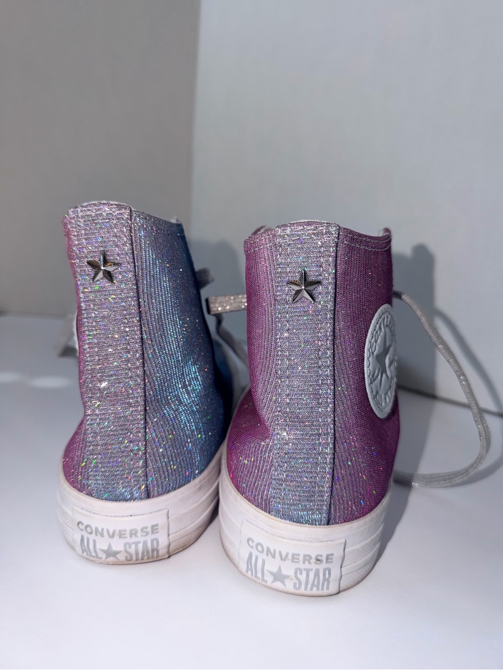 Converse Glitter High-Top Sneakers - Purple with Silver - Picture 5 of 5
